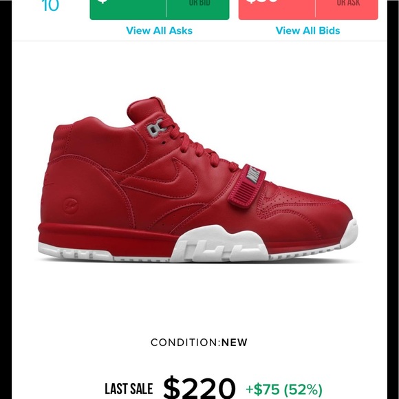 Nike Air Trainer 1 Fragment Design Gym red Size 10 - Picture 3 of 7